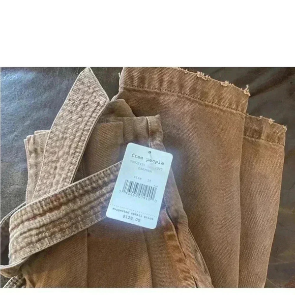 🆕Free People Belted Denim Midi Skirt Size 25 - Picture 5 of 5